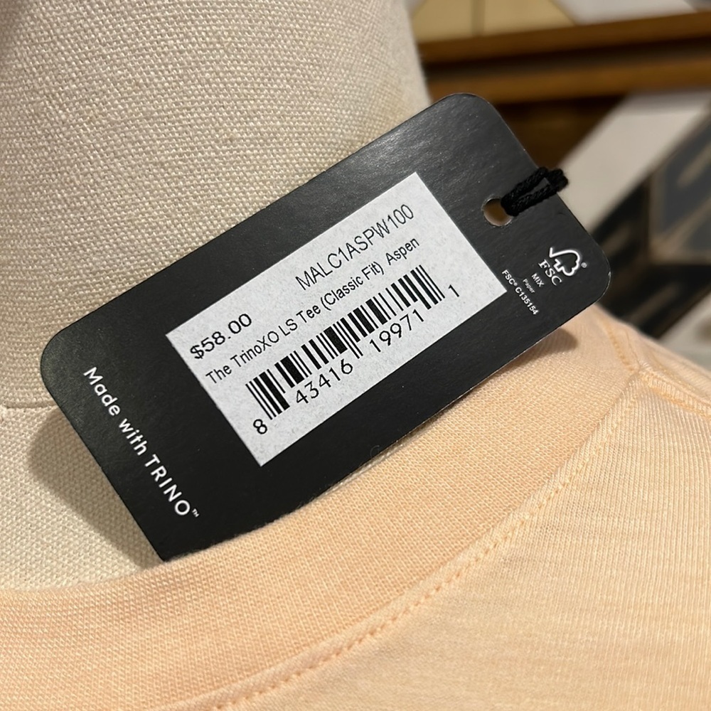 Allbirds Women’s Merino Wool Blend Trino LS Tee Classic Fit Aspen XS NWT - Picture 3 of 7